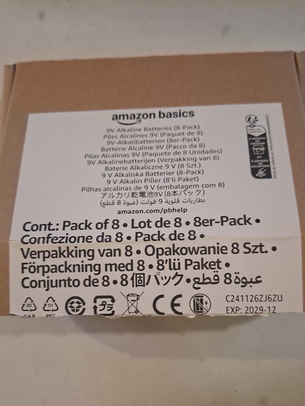 Amazon Basics 9V Alkaline Batteries (Pack of 7)